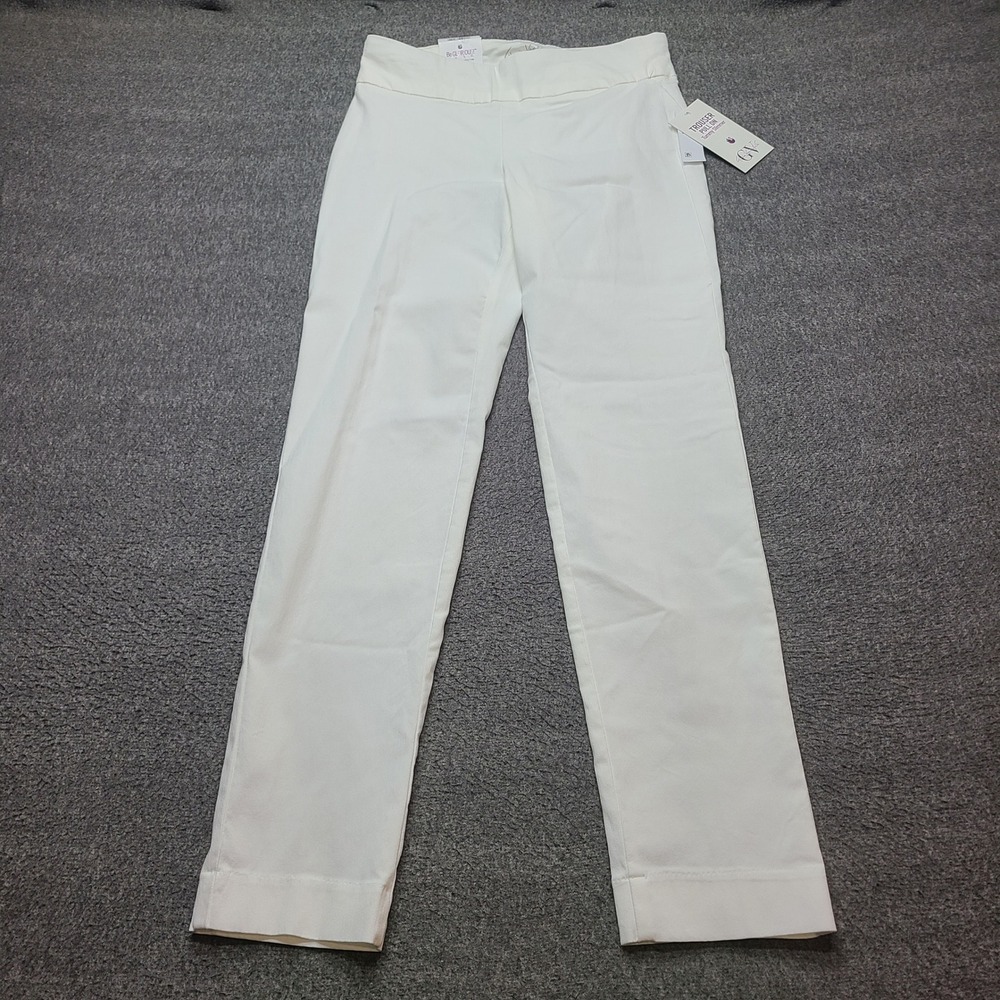 Gloria Vanderbilt Trouser Womens 4 White New Pull On Tummy Slimmer Skinny Leg